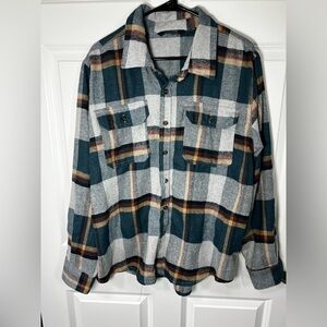 NWOT Horizon Cotton Plaid Flannel Button-up Men’s Large